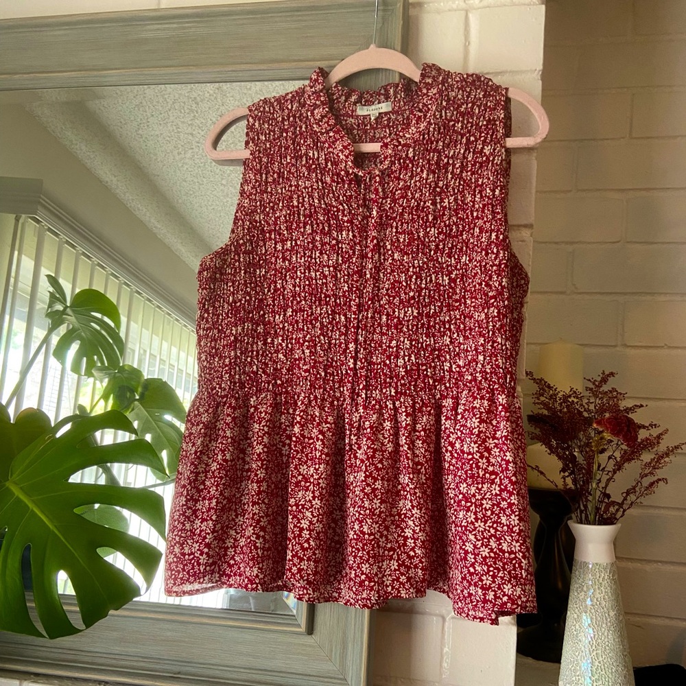 Red Floral Top